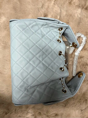 Quilted Mini Bucket Bag Shoulder Bag in Blue